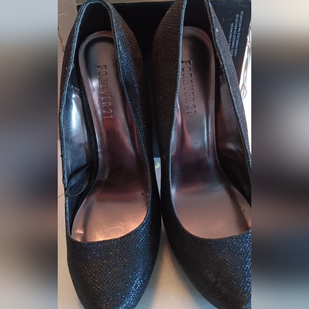 Black rhinestone heels
